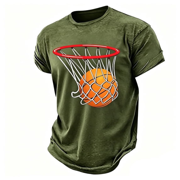 Kiijoy Boys Basketball Graphic Tees Casual Active Short Sleeve T Shirt Top, Sizes 2-3