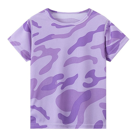 Kiijoy Boys Camouflage T Shirt Short Sleeve Crew Neck T-Shirt Kids Sports Tee, Sizes 3-4