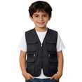 thumbnail image 1 of Kiijoy Boys Cargo Vest Utility Zip Up Outdoors Adventure Vests with Pockets, Sizes 3-12, 1 of 4