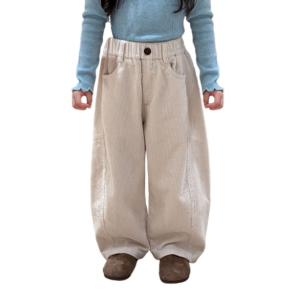 Kiijoy Boys Casual Baggy Corduroy Pants Soft Comfortable Loose Straight Pants, Sizes 18-24 Months