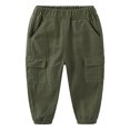 thumbnail image 1 of Kiijoy Boys Casual Cargo Pants Kids Solid Elastic Waist Jogger Pants, Sizes 12M-5T, 1 of 3