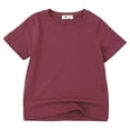 thumbnail image 1 of Kiijoy Boys Casual T Shirt Solid Unisex Short Sleeve Crewneck T-Shirt Summer Tee, 1 of 2