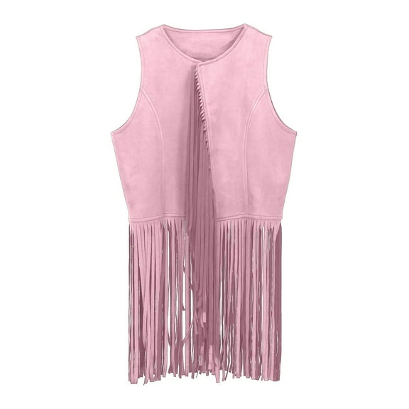 Kiijoy Boys Cowboy Fringe Vest Hippie Tassel Sleeveless Top Kids Waistcoat, Sizes 11-12