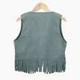 thumbnail image 1 of Kiijoy Boys Cowboy Fringe Vest Solid Front Open V Neck Party Waistcoat, Sizes 3-12, 1 of 3