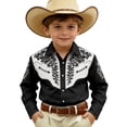 thumbnail image 1 of Kiijoy Boys Cowboy Long Sleeve Shirt Embroidery Party Cowboy Button-Down Shirt, Sizes 4-13, 1 of 3