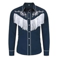 thumbnail image 1 of Kiijoy Boys Cowboy Shirt Tassels Long Sleeve Button Up Shirt Children's Top, Sizes 4-13, 1 of 3
