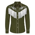 thumbnail image 1 of Kiijoy Boys Cowboy Shirt Tassels Long Sleeve Button Up Shirt Children's Top, Sizes 4-13, 1 of 3