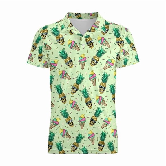 Kiijoy Boys Cute Cat Print Short Sleeve Button Down Shirt Summer Casual Shirt, Sizes 3-14