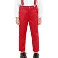 thumbnail image 1 of Kiijoy Boys Dress Pants Classic Fit Straight Leg Twill Pants Formal Trousers, Red, Sizes 12-13, 1 of 5