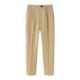 thumbnail image 1 of Kiijoy Boys Flat Front Dress Pants School Uniform Straight Pull On Trousers, Sizes 2-16, 1 of 7