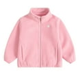 thumbnail image 1 of Kiijoy Boys Fleece Jacket Soft Long Sleeve Zip Up Coat Kids Outerwear, Pink, 6-7 Years, 1 of 3