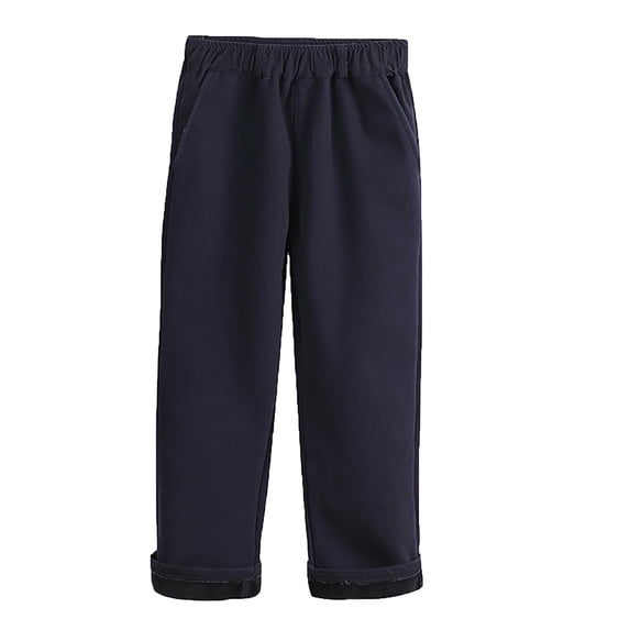 Kiijoy Boys Lined School Uniform Dress Pants Pull-On Stretch Trousers, Sizes 12-13