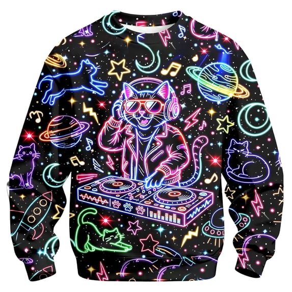 Kiijoy Boys Funny Graphic Sweatshirt Casual Sports Long Sleeve Pullover, Black, Sizes 5-14