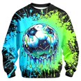 thumbnail image 1 of Kiijoy Boys Funny Soccer Sweatshirt Casual Active Crewneck Pullover Top, Green, Sizes 5-14, 1 of 4
