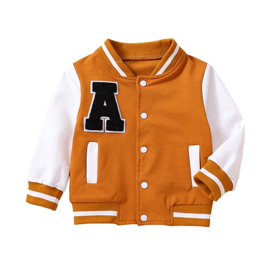 Kiijoy Boys Girls Bomber Jacket Colorblock Varsity Sweatshirt Baseball Jacket, Sizes 2-3