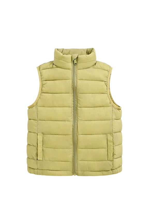 Boys Girls Lightweight Down Vest Zipper Outerwear Sleeveless Puffer Jacket for Kids
