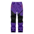 thumbnail image 1 of Kiijoy Boys Girls Windproof Ski Pants Colorblock Fleece Thermal Snow Pants, Sizes 9-10, 1 of 3