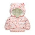 thumbnail image 1 of Kiijoy Girls Cartoon Padded Coat Bear Ears Hooded Jacket Outerwear, Sizes 18-24M, 1 of 6