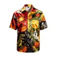 thumbnail image 1 of Kiijoy Boys Halloween Funny Graphic Shirt Short Sleeve Button-Up Shirt, Green, Sizes 4-14, 1 of 5