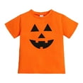 thumbnail image 1 of Kiijoy Boys Halloween Pumpkin T-Shirt Cotton Short Sleeve Crew Neck T Shirt, Sizes 2-3, 1 of 7