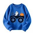 thumbnail image 1 of Kiijoy Boys Halloween Sweatshirt Crewneck Long Sleeve Graphic Pullover, Blue, Sizes 2-14, 1 of 4
