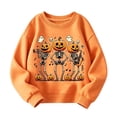 thumbnail image 1 of Kiijoy Boys Halloween Sweatshirt Pumpkin Skeleton Crewneck Pullover, Orange, Sizes 4-5T, 1 of 3