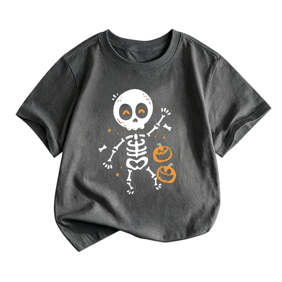 Kiijoy Boys Halloween T-Shirt Short Sleeve Graphic Tee Casual Tshirt, Sizes 8-9