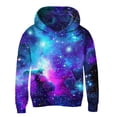 thumbnail image 1 of Kiijoy Boys Hoodie Galaxy Starry Sky Cozy Pullover Sweatshirt, Purple, Sizes 3-14, 1 of 3