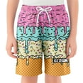 thumbnail image 1 of Kiijoy Boys Ice-Cream Print Casual Shorts Elastic Waist Summer Baseball Shorts, Sizes 5-6, 1 of 3