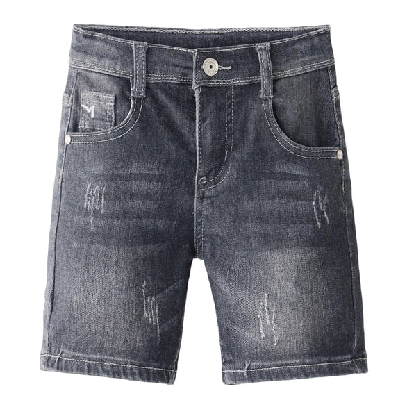 Kiijoy Boys Jean Shorts Summer Mid Rise Stretch Denim Shorts with Pockets, Sizes 6-7
