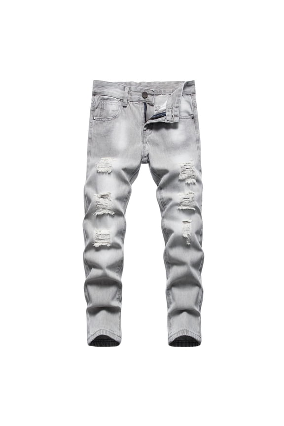 Boys' Jeggings Ripped Distressed Jeans Streetwear Straight Jeans, Sizes 3-16