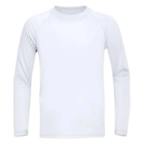 Kiijoy Boys Long Sleeve Performance Shirt Quick Dry Workout Athletic Tee Top, Sizes 6-7