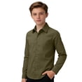 thumbnail image 1 of Kiijoy Boys Long Sleeve Button Down Shirt Casual Classic Fit Comfort Shirt, 5-6 Years, 1 of 3