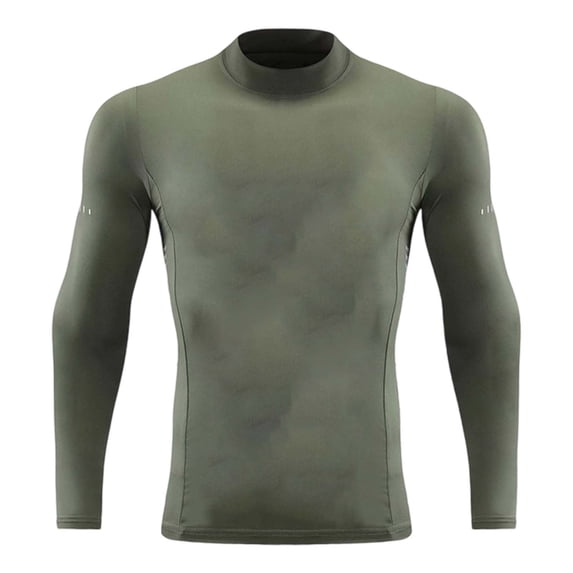 Kiijoy Boys Long Sleeve Compression Shirt Solid Athletic Workout Stretch T-Shirt, Sizes 9-10