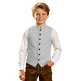 thumbnail image 1 of Kiijoy Boys Mandarin Collar Vest Single Waistcoat Sleeveless Jacket, Sizes 2-14, 1 of 4