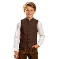 thumbnail image 1 of Kiijoy Boys Mandarin Collar Vest Single Waistcoat Sleeveless Jacket, Sizes 2-14, 1 of 4