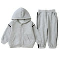 thumbnail image 1 of Kiijoy Boys Outfits Winter Sweatsuit Fleece Long Sleeve Zip Up Hoodie with Jogger Pants, Sizes 9-10, 1 of 8