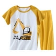 thumbnail image 1 of Kiijoy Boys Pajamas Excavator Print Short Sleeve T-Shirt Shorts Cotton Sleepwear, 1 of 5