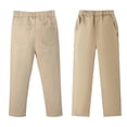 thumbnail image 1 of Kiijoy Boys School Uniform Pants Elastic Waist Straight Fit Trousers, Sizes 3-18, 1 of 8