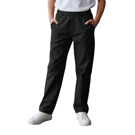Kiijoy Boys School Uniform Pull On Pants Casual Stretch Straight Leg Trousers, Sizes 12-13