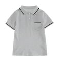 thumbnail image 1 of Kiijoy Boys School Uniform Short Sleeve Pocket Polo Shirt Kids Casual T-Shirt, Sizes 9-10, 1 of 3