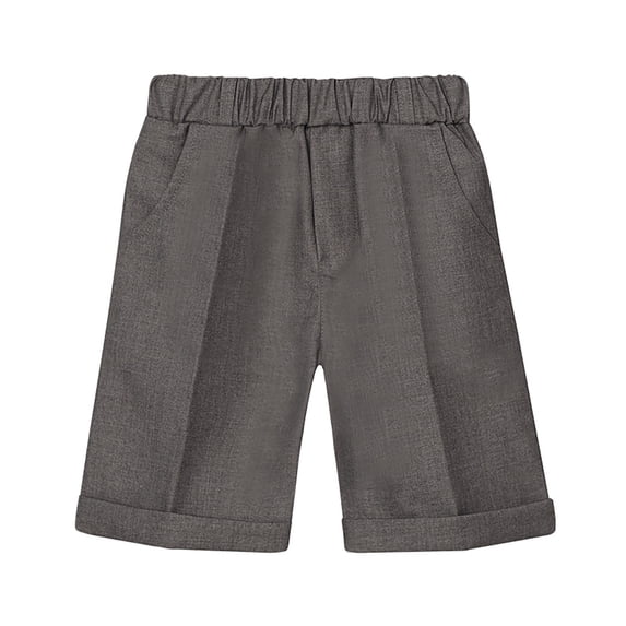 Kiijoy Boys School Uniform Shorts Flat Front Performance Party Chino Shorts, Sizes 9-10