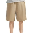 thumbnail image 1 of Kiijoy Boys School Uniform Shorts Summer Casual Elastic Waist Cotton Shorts, Khaki, Sizes 5-6, 1 of 8