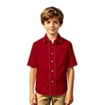 thumbnail image 1 of Kiijoy Boys Short Sleeve Button Up Shirt Summer Casual Lightweight Shirt Top, 9-10 Years, 1 of 3