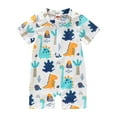 thumbnail image 1 of Kiijoy Boys Short Sleeve Cartoon Dinosaur Prints Romper Zipper Jumpsuit Overalls, Sizes 3M-4T, 1 of 7