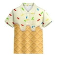 thumbnail image 1 of Kiijoy Boys Short Sleeve Polo Shirt Ice-Cream Print Turn Down Collar Polos, 1 of 3