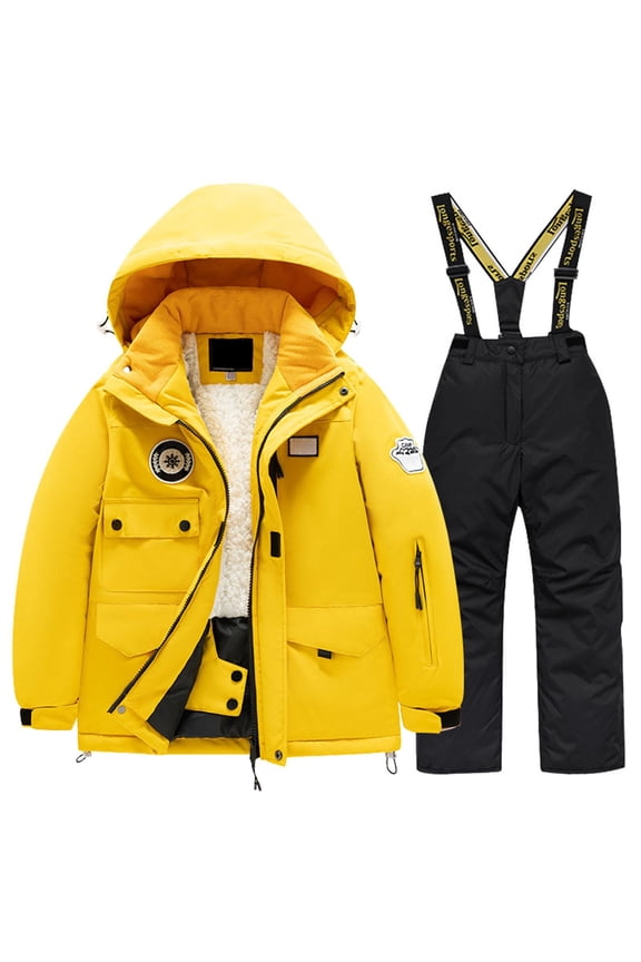Boys Ski Suit Warm Jacket and Pants Winter Windbroof Snow Suit, Sizes 14-16
