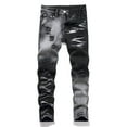 thumbnail image 1 of Kiijoy Boys Skinny Fit Ripped Distressed Jeans Streetwear Straight Denim Pants, Sizes 6-7, 1 of 2