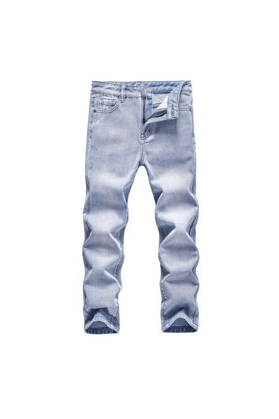 Boys Fit Straight Jeans Casual Stretch Denim Pants Boy's Jeggings, Sizes 5-14