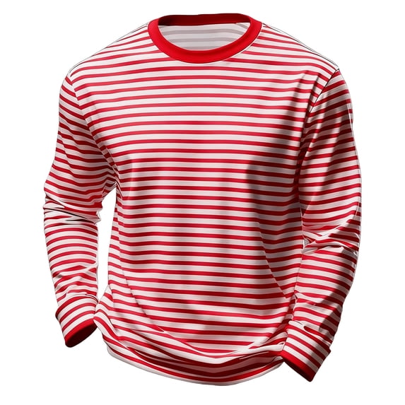 Kiijoy Boys Striped Long Sleeve Crewneck T Shirt Casual Unisex Comfortable Tshirt, Sizes 3-14